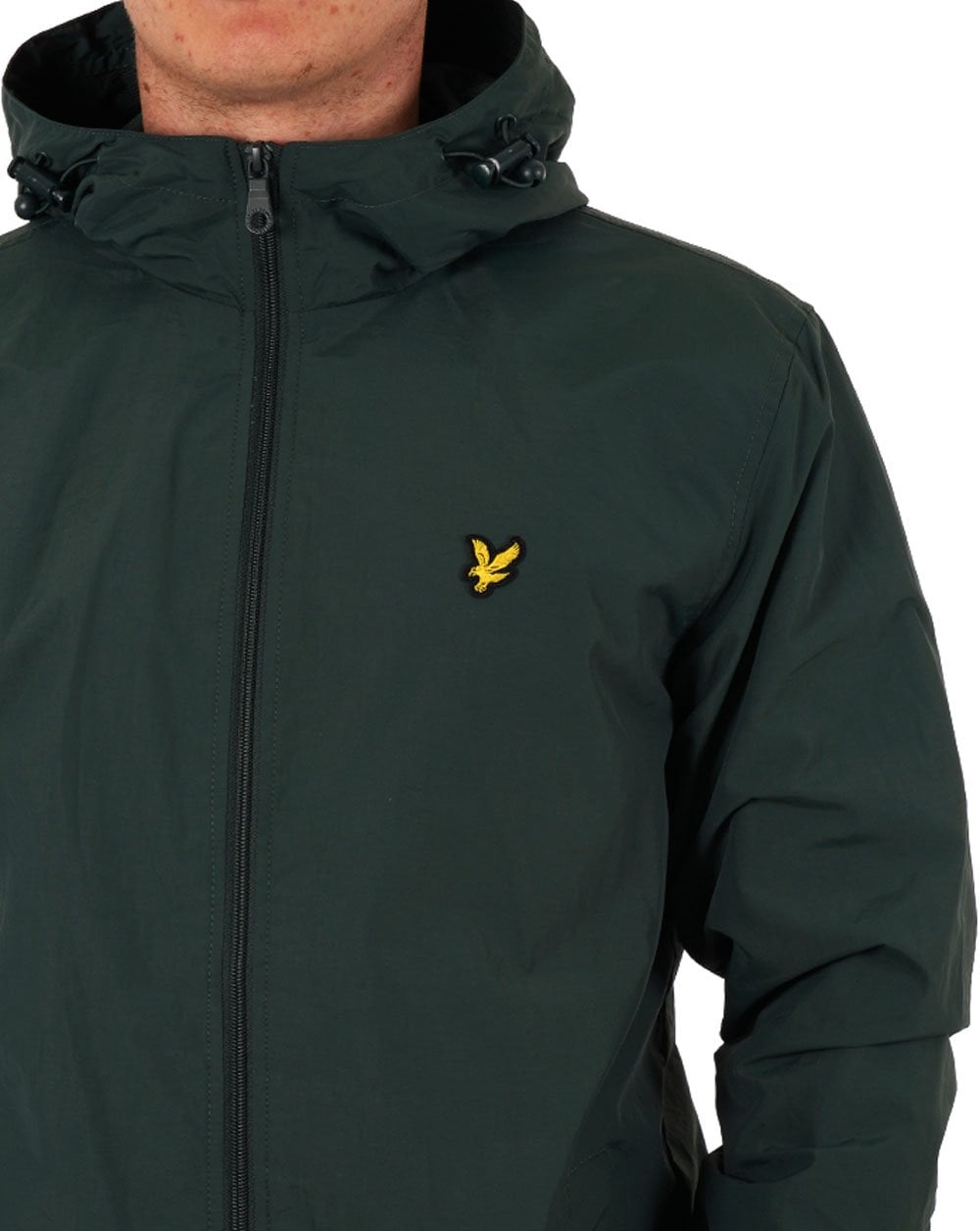 Lyle &amp; Scott – Durchgehende Kapuzenjacke mit Reißverschluss in Dunkelgrün