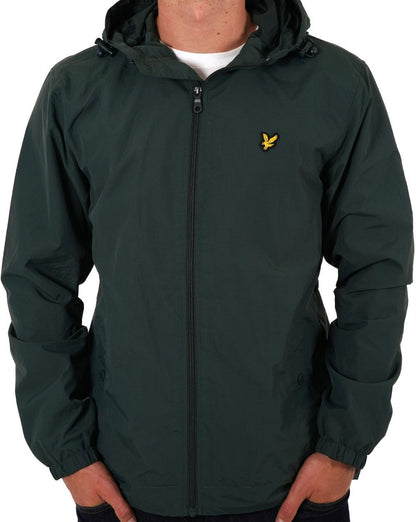 Lyle &amp; Scott – Durchgehende Kapuzenjacke mit Reißverschluss in Dunkelgrün