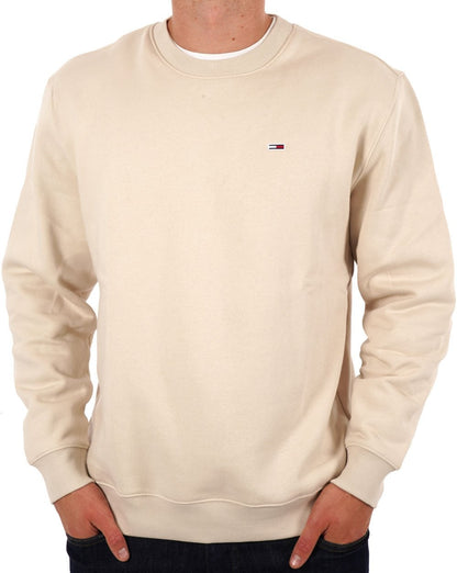Tommy Jeans Sweatshirt mit Rundhalsausschnitt, Stein