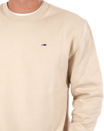 Tommy Jeans Sweatshirt mit Rundhalsausschnitt, Stein