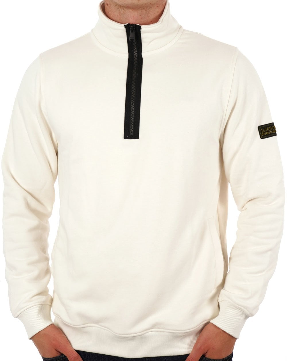 Barbour International Outline Trichterhals-Sweatshirt Flüsterweiß