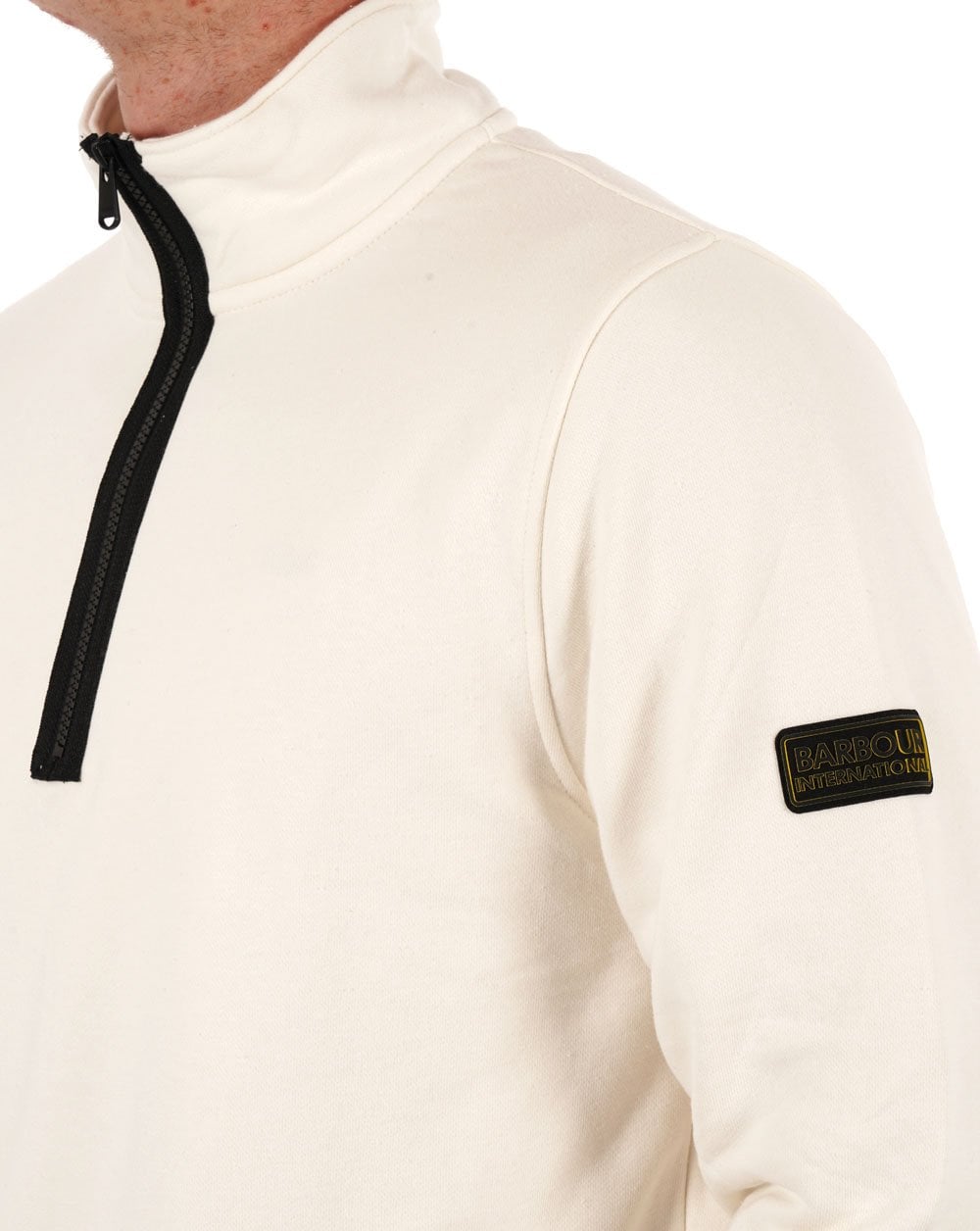 Barbour International Outline Trichterhals-Sweatshirt Flüsterweiß