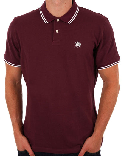 Pretty Green – Barton – Poloshirt in dunklem Burgunderrot