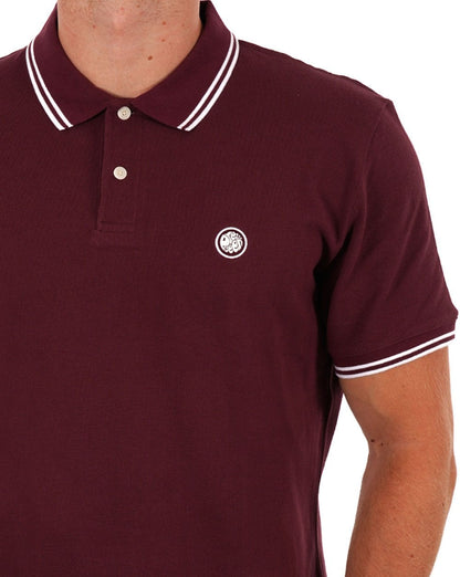 Pretty Green – Barton – Poloshirt in dunklem Burgunderrot