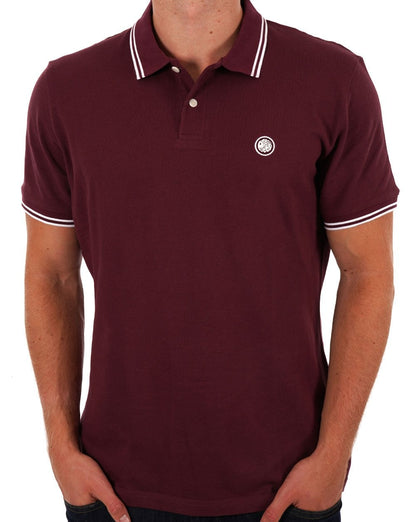 Pretty Green – Barton – Poloshirt in dunklem Burgunderrot