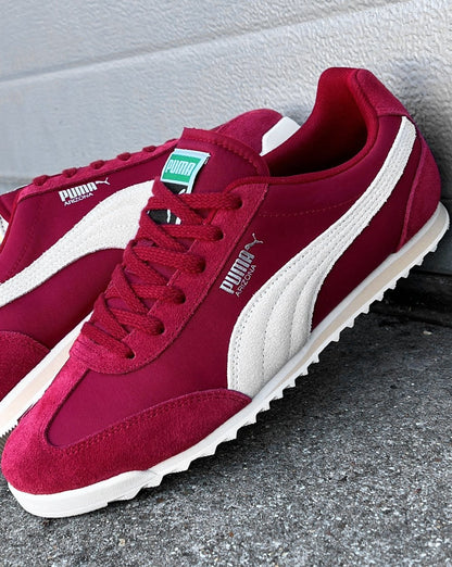 Puma Arizona Nylon-Sneakers Dunkelrot Off-White
