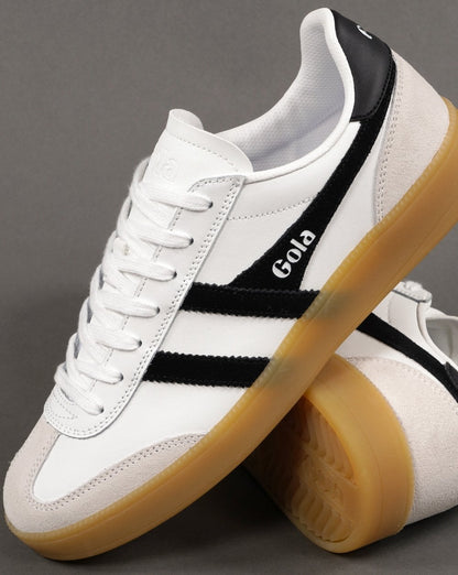Gola Viper Leder-Sneaker Weiß/Schwarz/Gummi