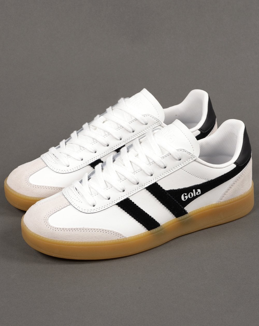 Gola Viper Leder-Sneaker Weiß/Schwarz/Gummi