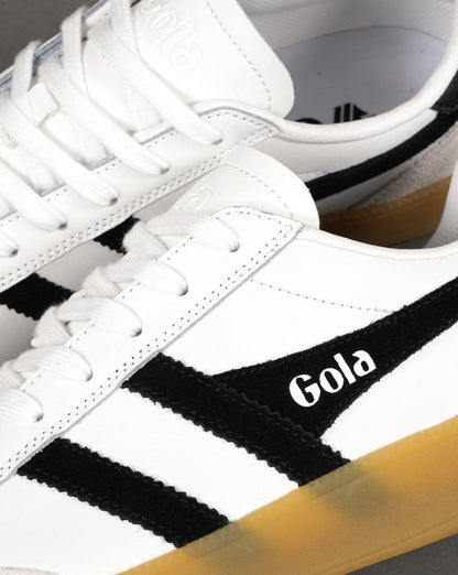 Gola Viper Leder-Sneaker Weiß/Schwarz/Gummi