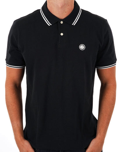 Pretty Green Poloshirt mit Streifen in Schwarz