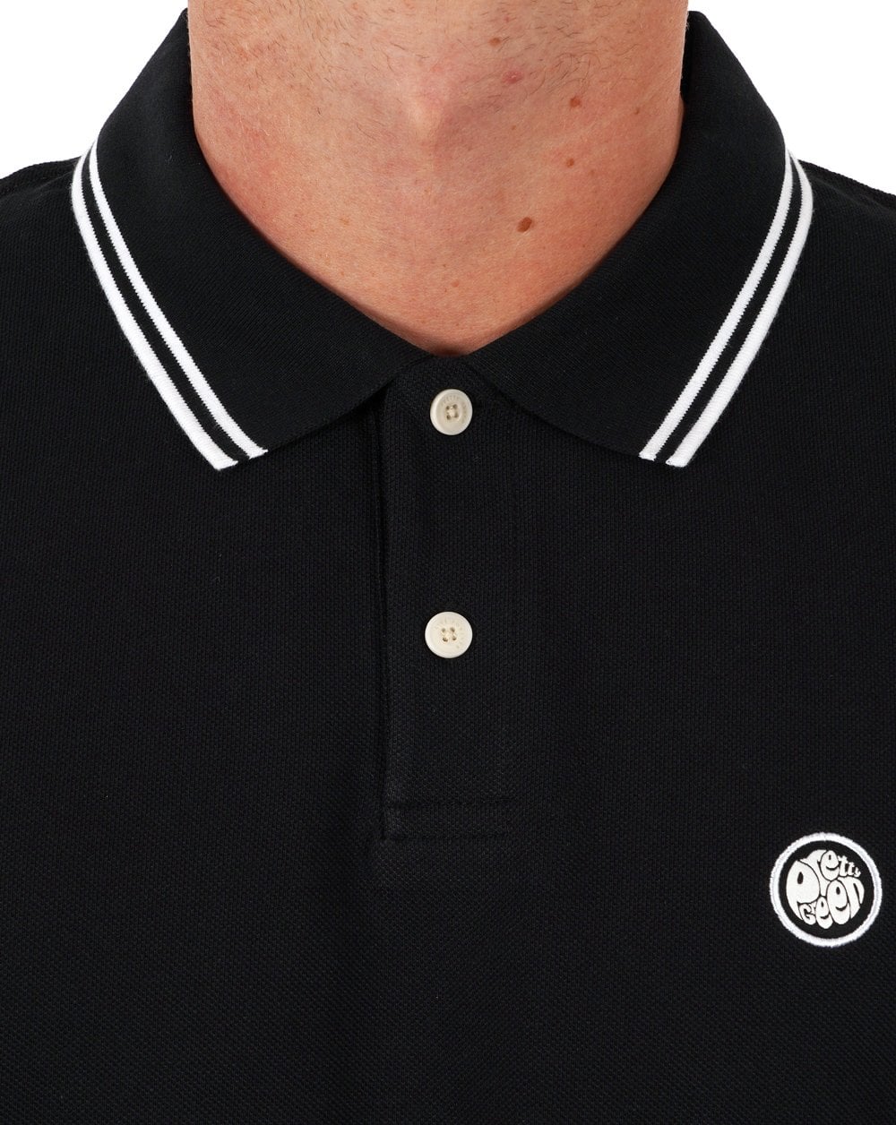 Pretty Green Poloshirt mit Streifen in Schwarz
