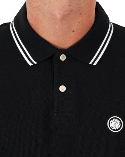 Pretty Green Poloshirt mit Streifen in Schwarz