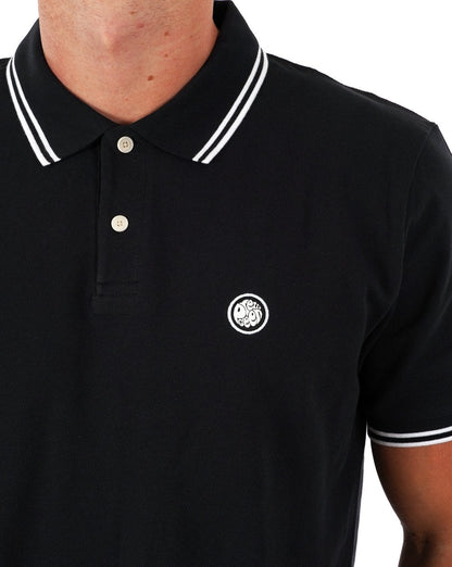 Pretty Green Poloshirt mit Streifen in Schwarz
