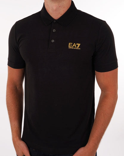 Emporio Armani EA7 Poloshirt Schwarz/Gold