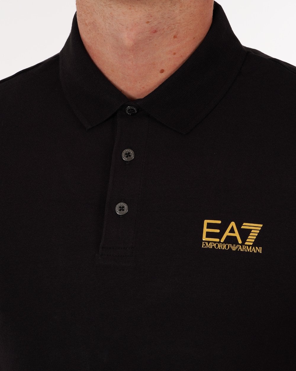 Emporio Armani EA7 Poloshirt Schwarz/Gold