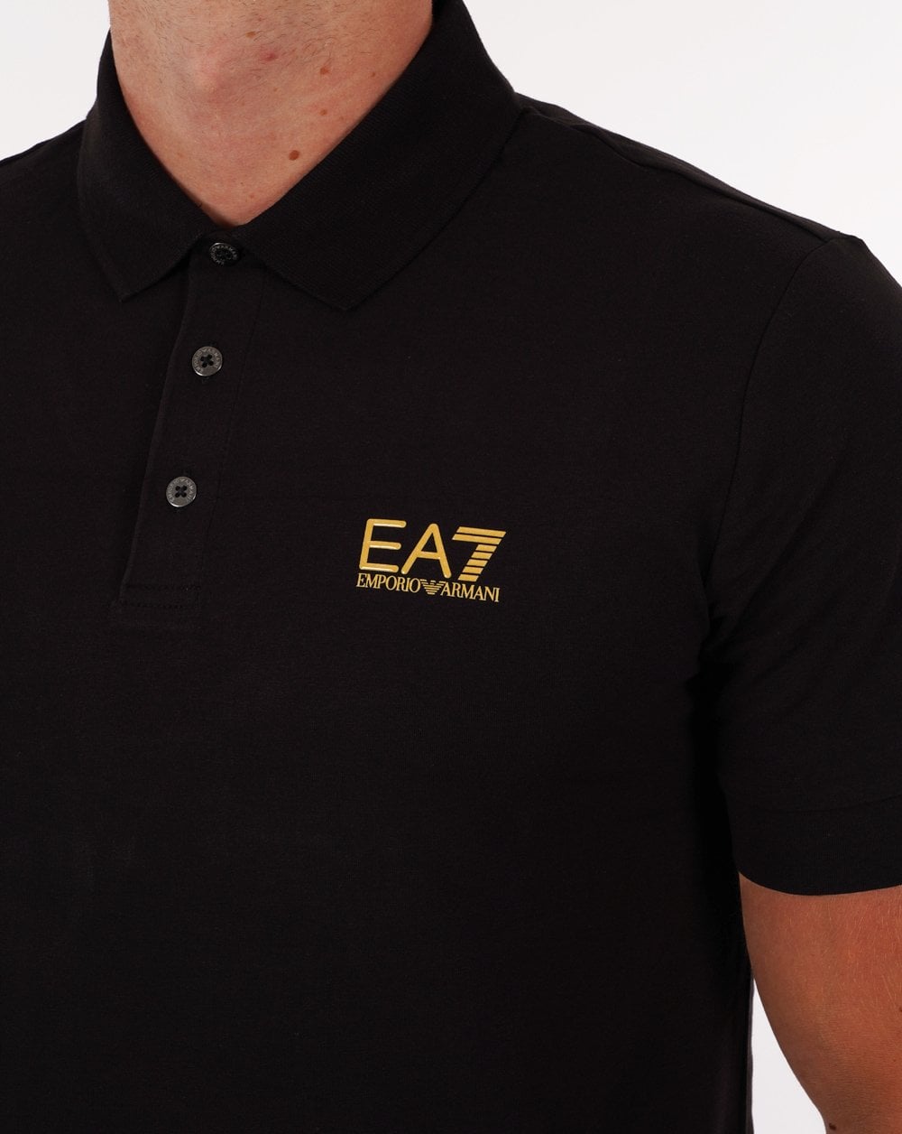 Emporio Armani EA7 Poloshirt Schwarz/Gold