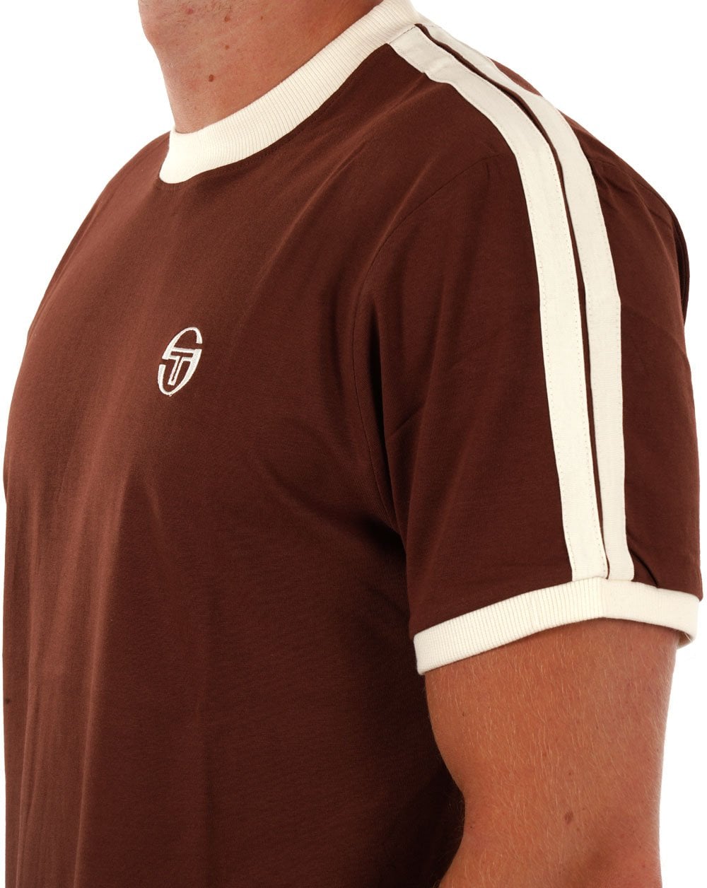 Sergio Tacchini Retro T-Shirt Schokolade / Creme
