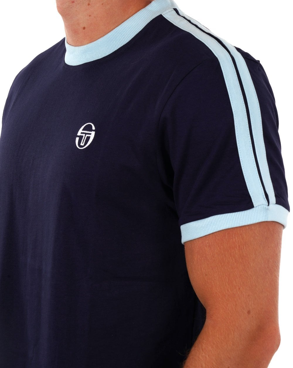 Sergio Tacchini Retro T-Shirt Navy Sky