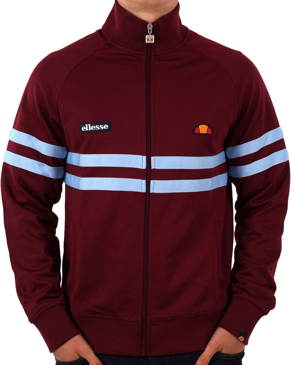 Ellesse Rimini Trainingsjacke Weinrot/Himmelblau