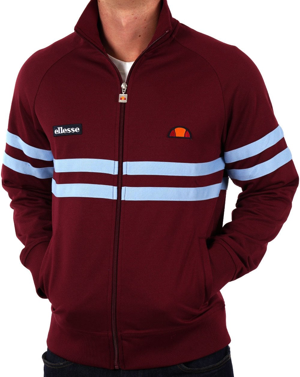 Ellesse Rimini Track Top Claret/Sky Blue