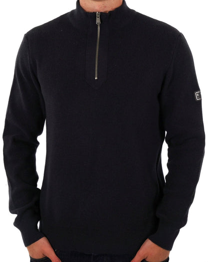 Barbour International – Crawley – Schwarzer Pullover mit halbem Reißverschluss