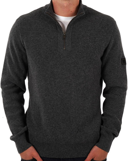 Barbour International – Crawley – Pullover mit halbem Reißverschluss, Anthrazitmeliert