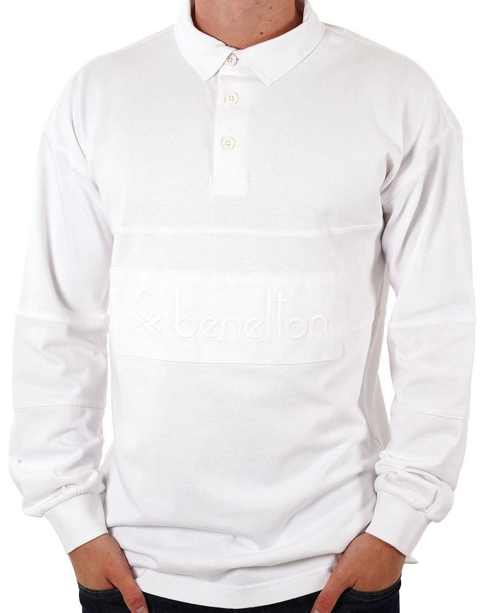 Benetton Rugby-Shirt Weiß