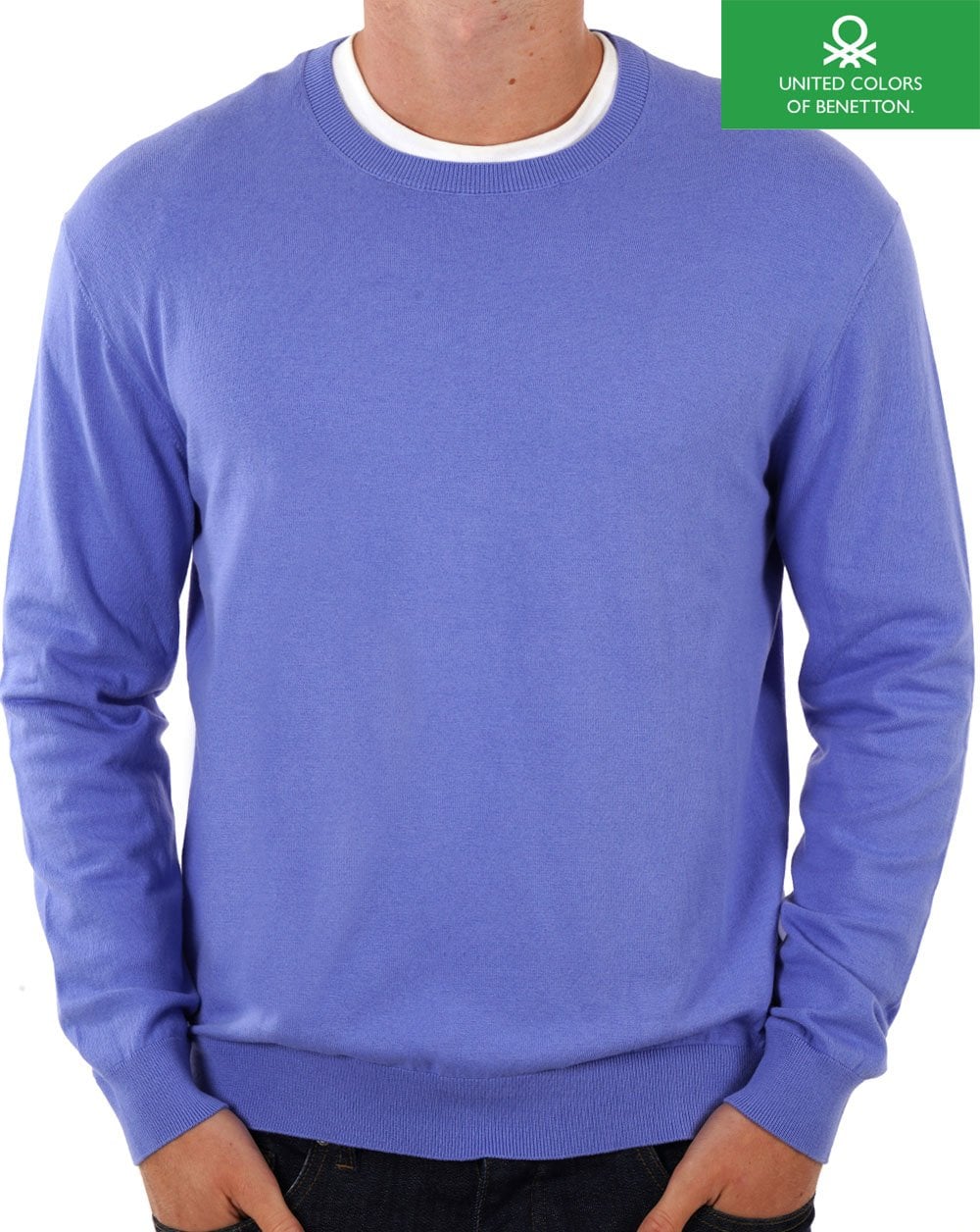 Benetton Rundhalspullover Lila