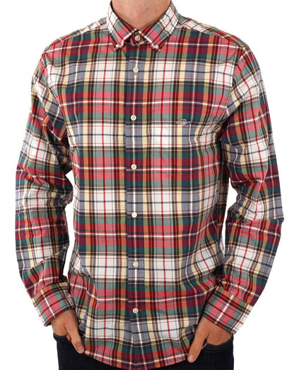 Gant – Popeline-Hemd mit Tartan-Karomuster, Rubinrot