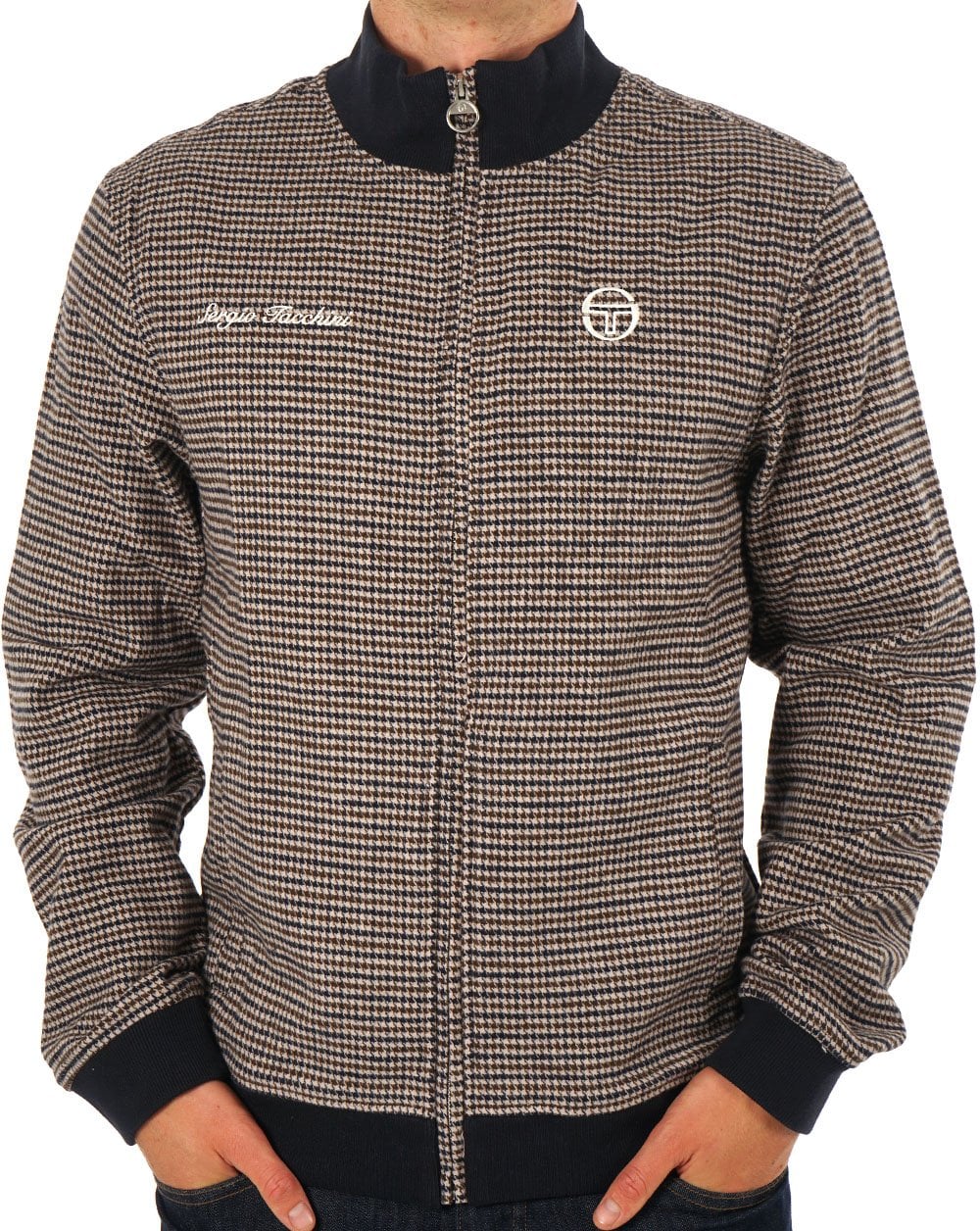 Sergio Tacchini – Bomberjacke mit Hahnentrittmuster