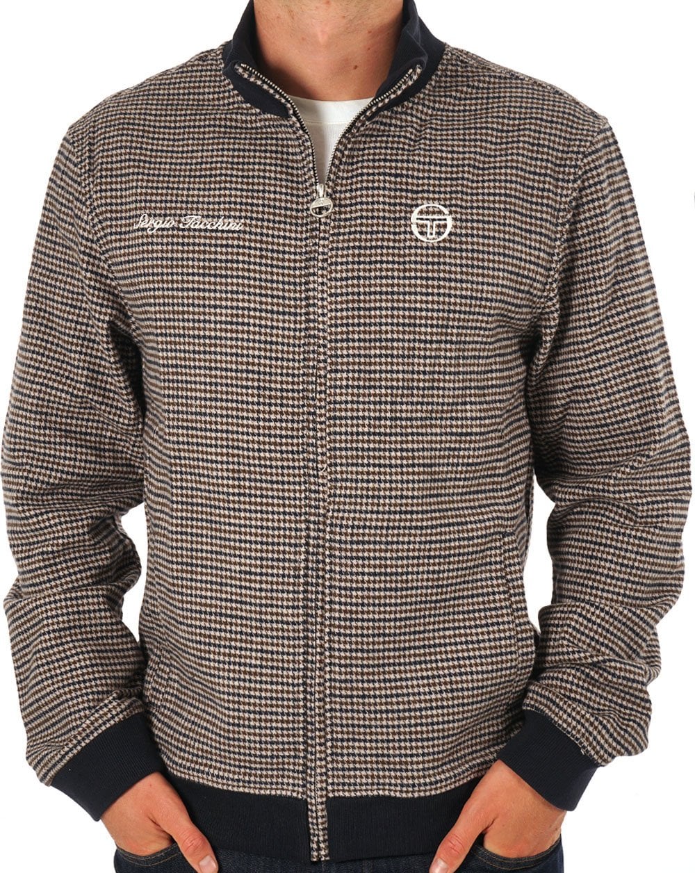 Sergio Tacchini – Bomberjacke mit Hahnentrittmuster