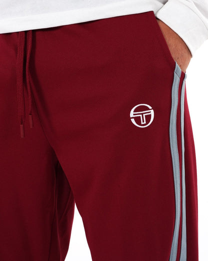 Sergio Tacchini Trainingshose mit 2 Streifen, Weinrot