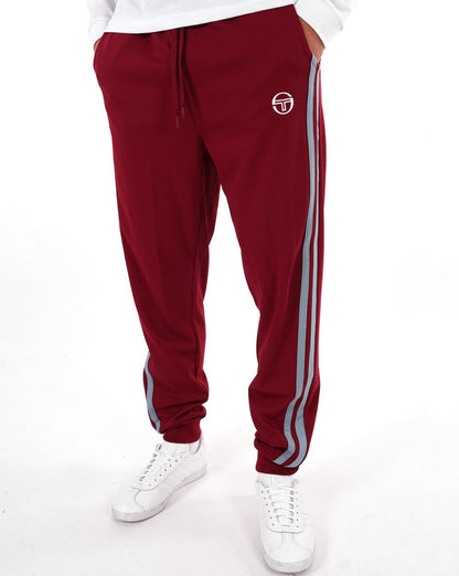 Sergio Tacchini Trainingshose mit 2 Streifen, Weinrot