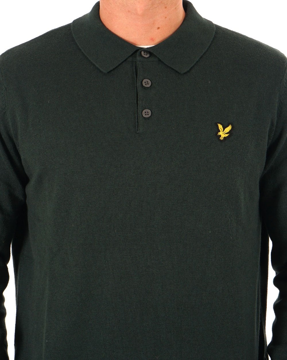 Lyle &amp; Scott – Langarm-Poloshirt aus Baumwolle und Merinowolle in Argyle-Blaugrün