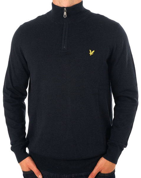 Lyle & Scott Merino Quarter Zip Jumper Navy
