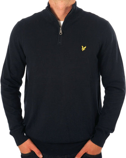 Lyle &amp; Scott – Merinopullover mit Viertelreißverschluss, Marineblau