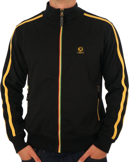 Trojan Trainingsjacke mit Kontrastreißverschluss in Schwarz