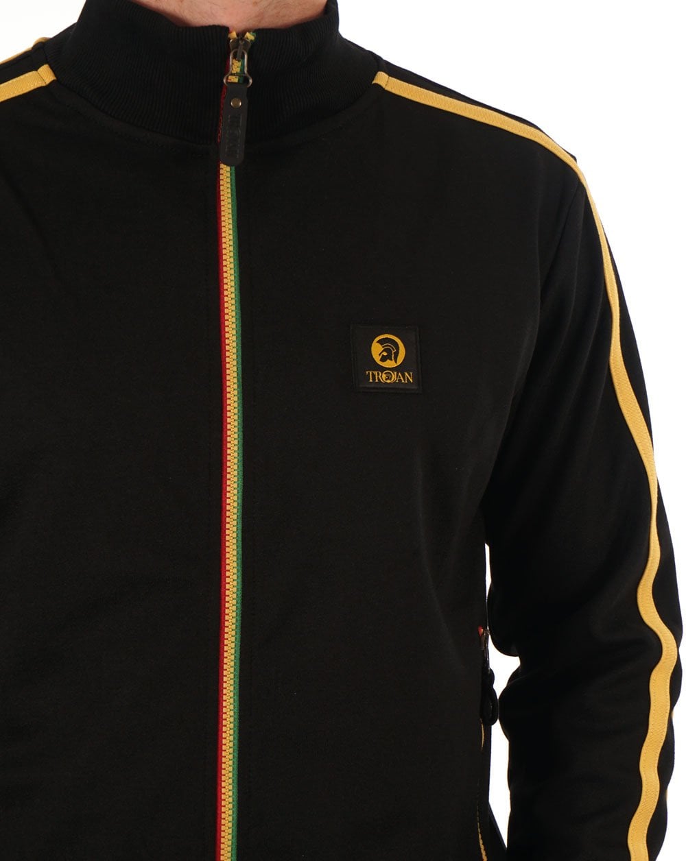 Trojan Trainingsjacke mit Kontrastreißverschluss in Schwarz