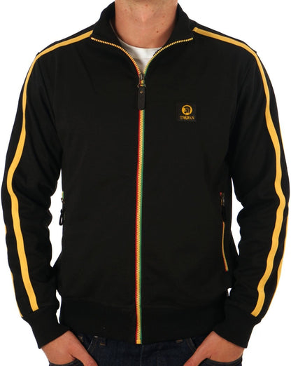 Trojan Trainingsjacke mit Kontrastreißverschluss in Schwarz