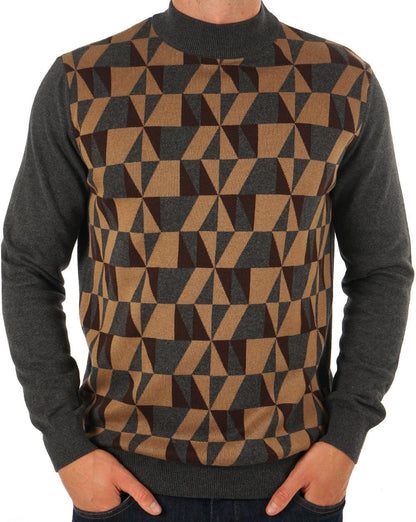 Trojan Geometrischer Rollkragenpullover Anthrazit