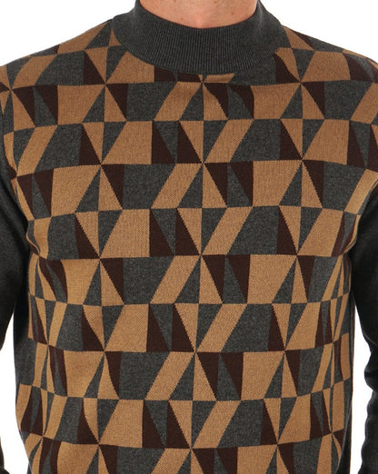 Trojan Geometrischer Rollkragenpullover Anthrazit