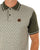 Trojan Geometric Panel Polo Army Green