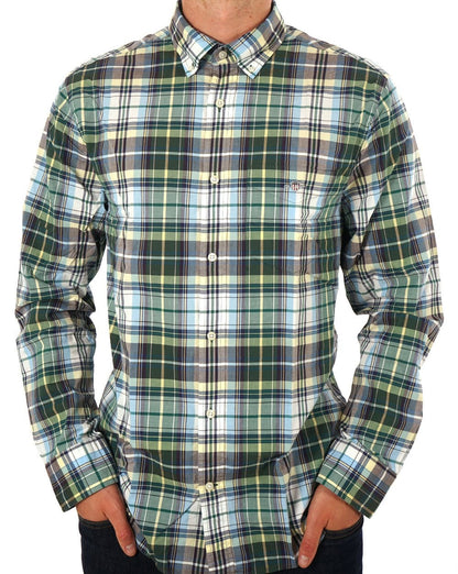 Gant – Kariertes Popeline-Hemd mit Tartan-Muster, tiefes Waldgrün