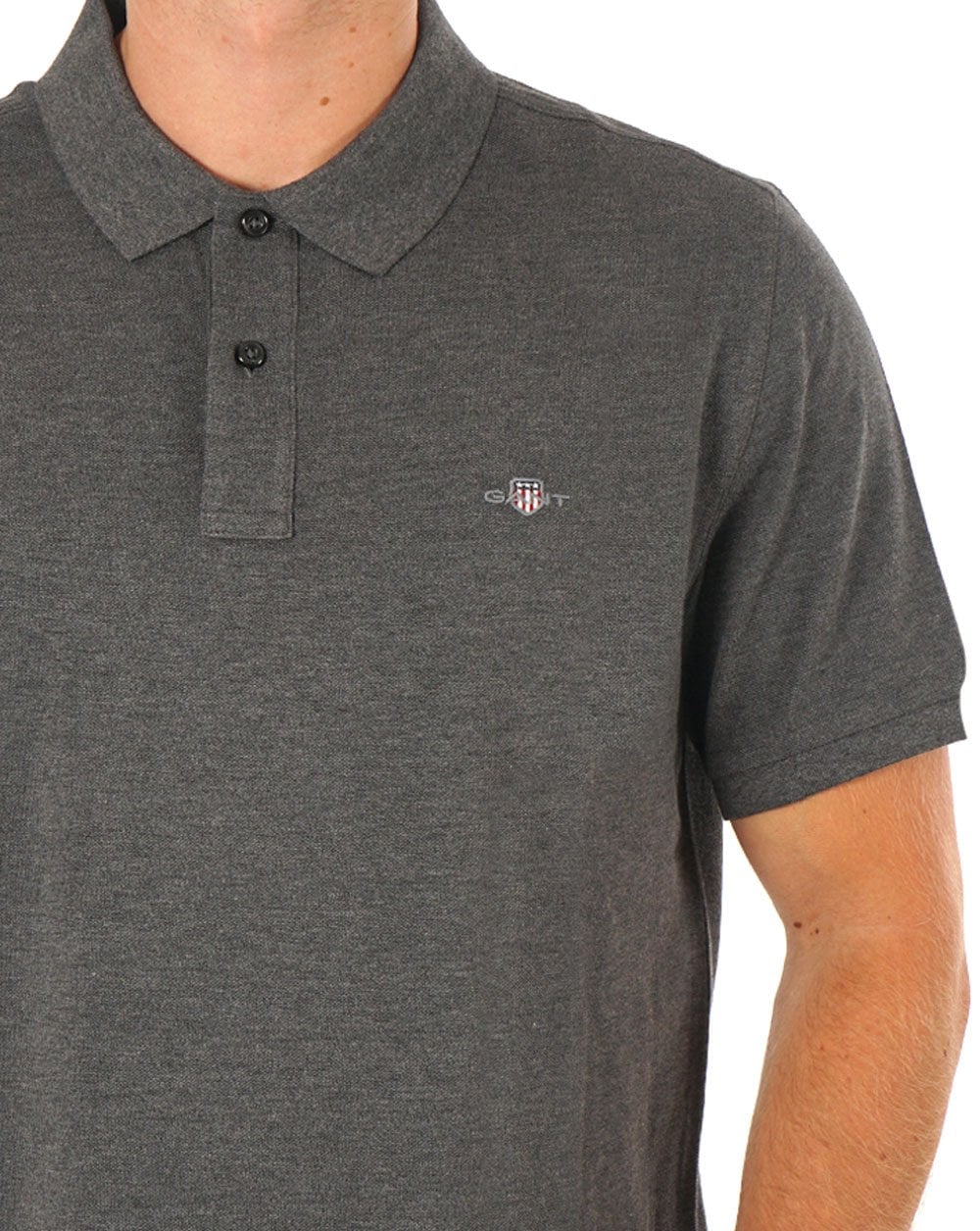 Gant Shield Pique Polo Anthrazit Melange