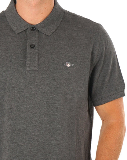 Gant Shield Pique Polo Anthrazit Melange