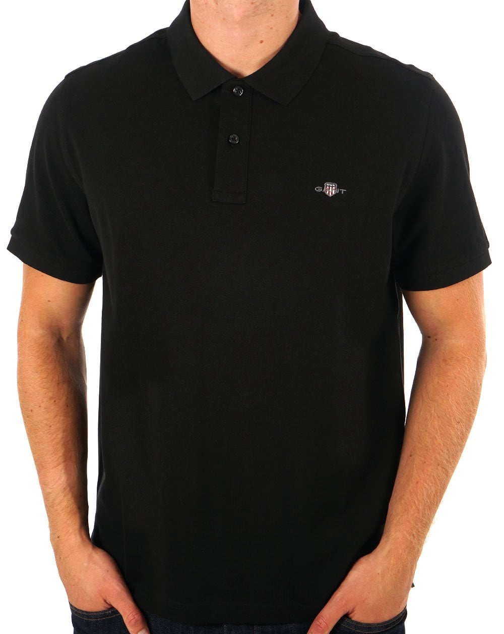 Gant Shield Piqué Polo Schwarz