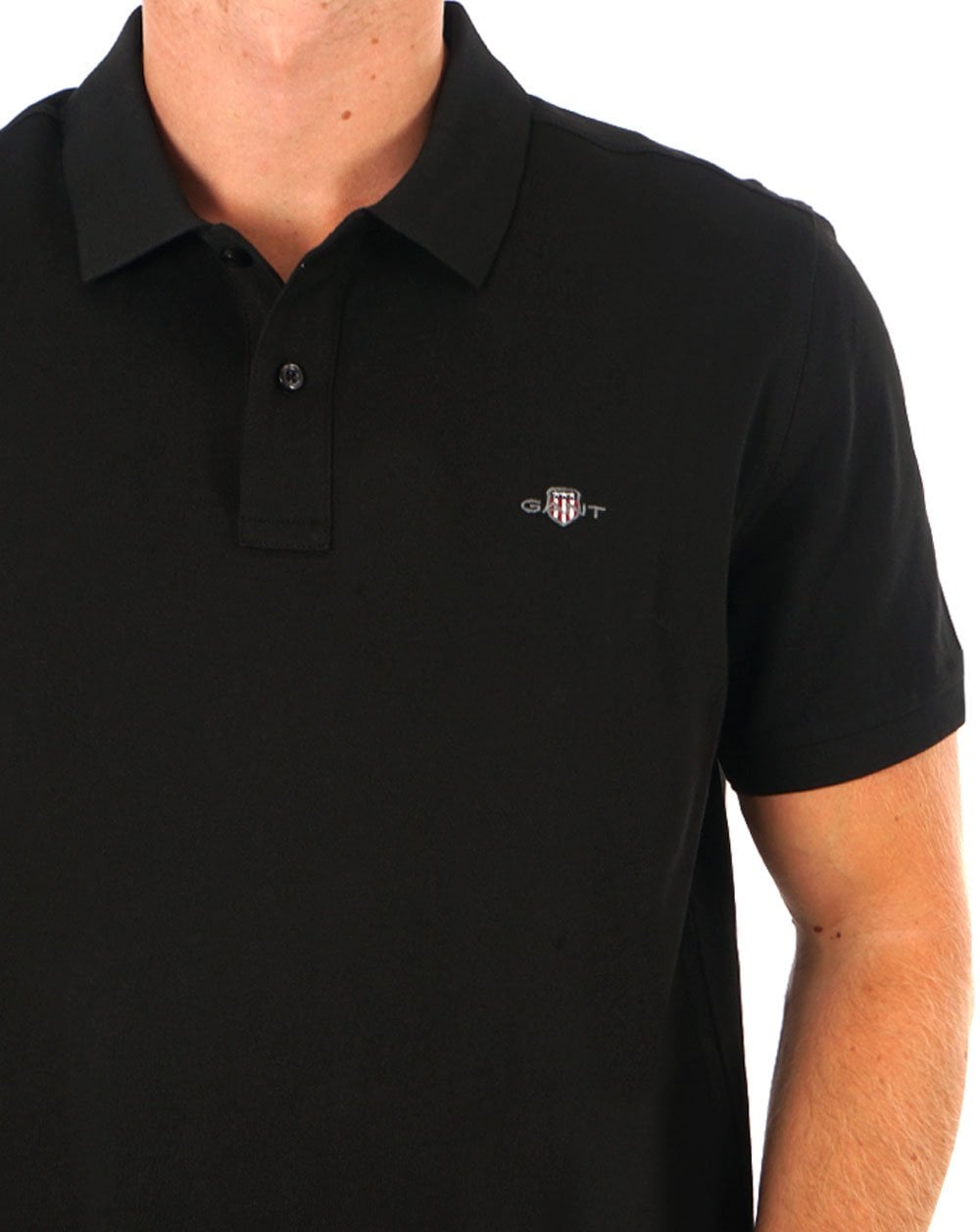 Gant Shield Piqué Polo Schwarz