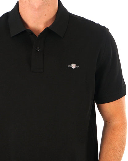 Gant Shield Piqué Polo Schwarz