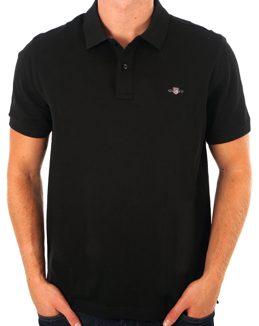 Gant Shield Piqué Polo Schwarz
