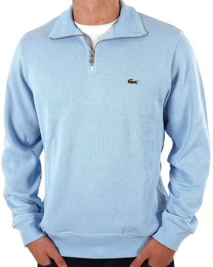 Lacoste – Sweatshirt mit halbem Reißverschluss, Himmelblau